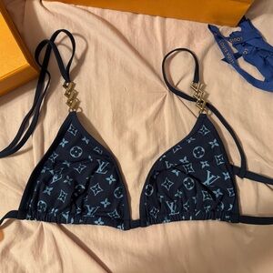 Louis Vuitton Dark Blue Monogram Bikini Top